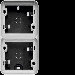 Hager - cubyko Boîte double verticale vide associable gris IP55