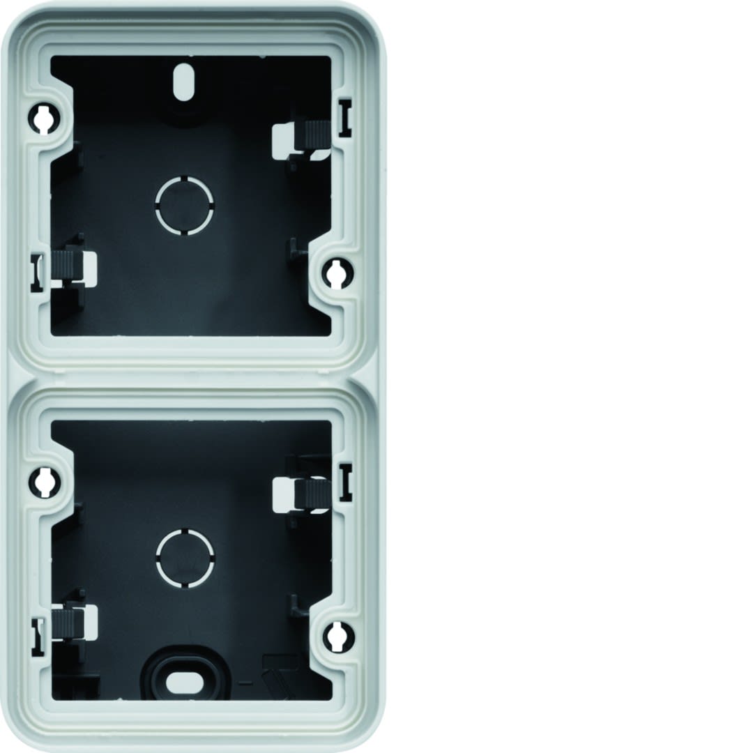 Hager - cubyko Boîte double verticale vide associable gris IP55