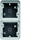 Hager - cubyko boîte saillie vide double verticale, IP55, finition gris