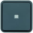 Hager - Bouton poussoir 1O/1F lumineux Cubyko étanche IP55 gris pose en saillie