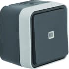Hager - Bouton poussoir 1O/1F lumineux cubyko étanche IP55 gris pose en saillie