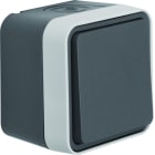 Hager - cubyko Poussoir 1O/1F saillie gris IP55