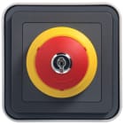 Hager - cubyko Arrêt d'urgence avec clé saillie gris IP55