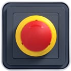 Hager - cubyko Arrêt d'urgence 1/4 tour saillie gris IP55