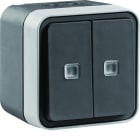 Hager - cubyko double va-et-vient lumineux saillie gris