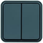 Hager - cubyko Double poussoir 1O/1F saillie gris IP55