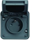 Hager - cubyko leaf prise de courant 2P+T étanche IP55 gris installation saillie