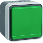 Hager - Prise de courant 2P+T étanche cubyko IP55 vert complète installation saillie
