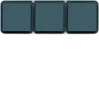 Hager - Prise de courant 2P+T triple Cubyko étanche IP55 gris pose horizontale saillie