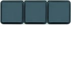 Hager - Prise de courant 2P+T triple cubyko étanche IP55 gris pose horizontale saillie