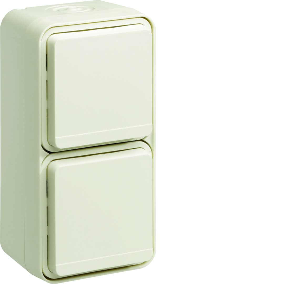 Hager - cubyko Prise double verticale 2P+T saillie blanc IP55