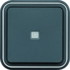 Hager - Bouton poussoir 1F voyant témoin cubyko étanche IP55 gris pose en encastré