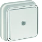 Hager - cubyko Poussoir 1F à voyant témoin encastré à griffes blanc IP55