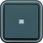 Hager - cubyko Poussoir 1F à voyant témoin encastré à griffes gris IP55