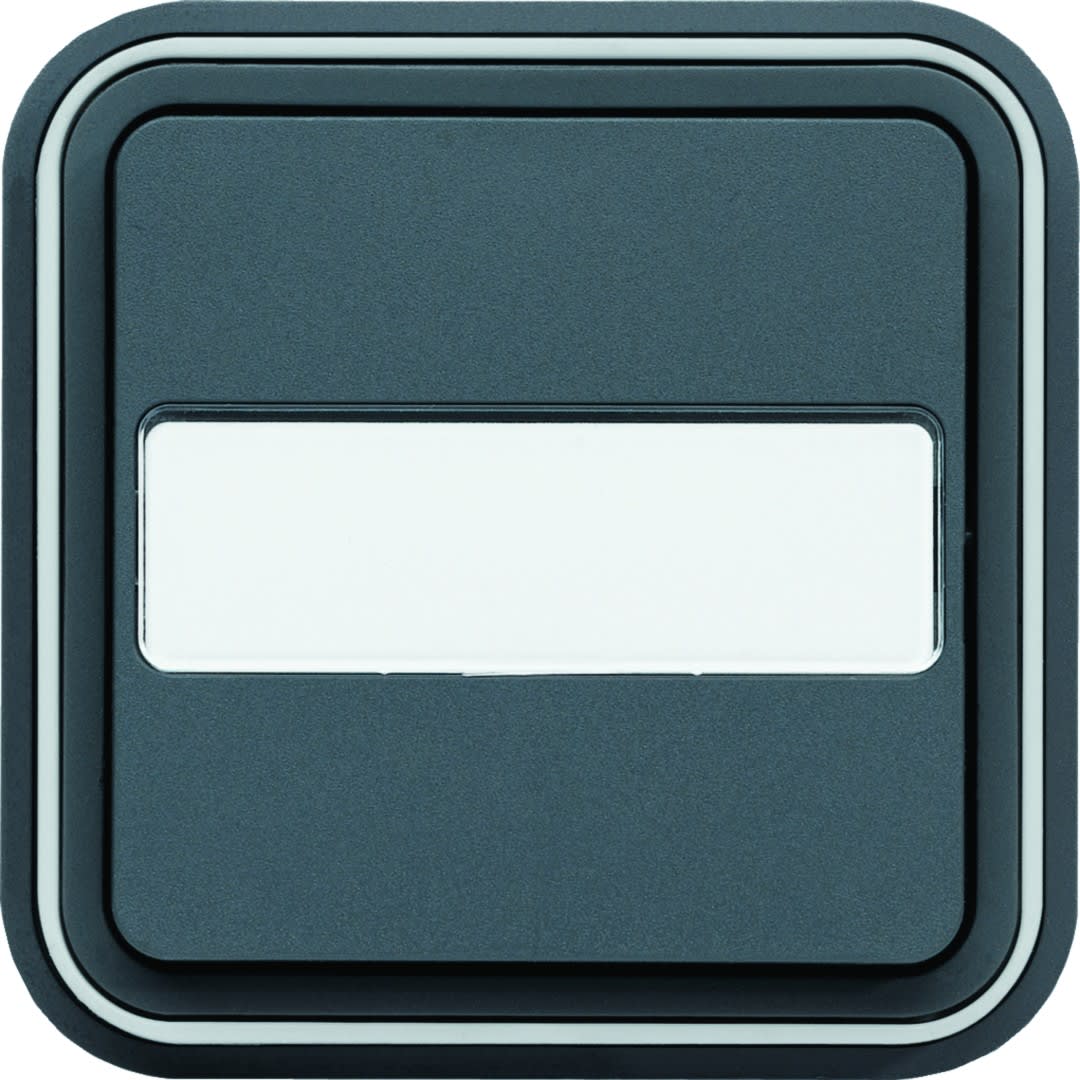 Hager - cubyko Poussoir porte-étiquette 1F encastré à griffes gris IP55
