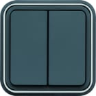 Hager - Interrupteur va et vient double Cubyko étanche IP55 gris pose en encastré