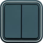 Hager - Interrupteur va et vient double cubyko étanche IP55 gris pose en encastré