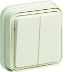 Hager - cubyko Double interrupteur va-et-vient encastré blanc IP55
