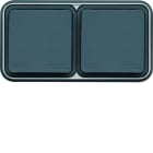 Hager - cubyko Prise double horizontale 2P+T encastré gris IP55