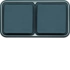 Hager - cubyko Prise double horizontale 2P+T encastré gris IP55