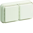 Hager - cubyko Prise double horizontale 2P+T encastré blanc IP55