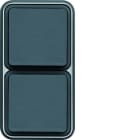 Hager - cubyko Prise double verticale 2P+T encastré gris IP55