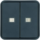 Hager - cubyko 2 touches KNX à voyants coloris gris