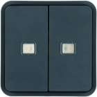Hager - Cubyko 2 touches KNX à voyants coloris gris