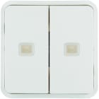 Hager - Cubyko 2 touches KNX à voyants coloris blanc