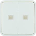 Hager - cubyko 2 touches KNX à voyants coloris blanc