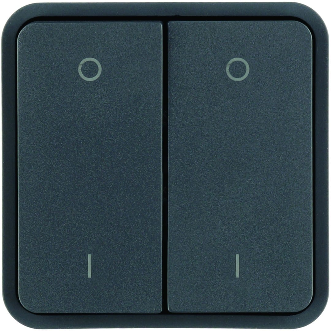 Hager - cubyko 2 touches KNX pour 2 éclairages coloris gris