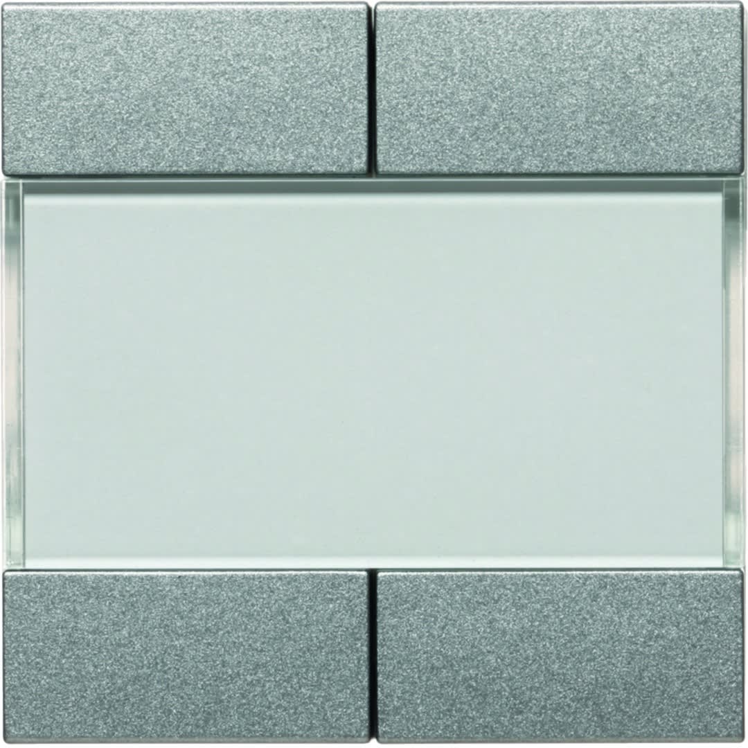 Hager - Mécanisme + touches titane KNX 4 boutons poussoir sans voyant essensya