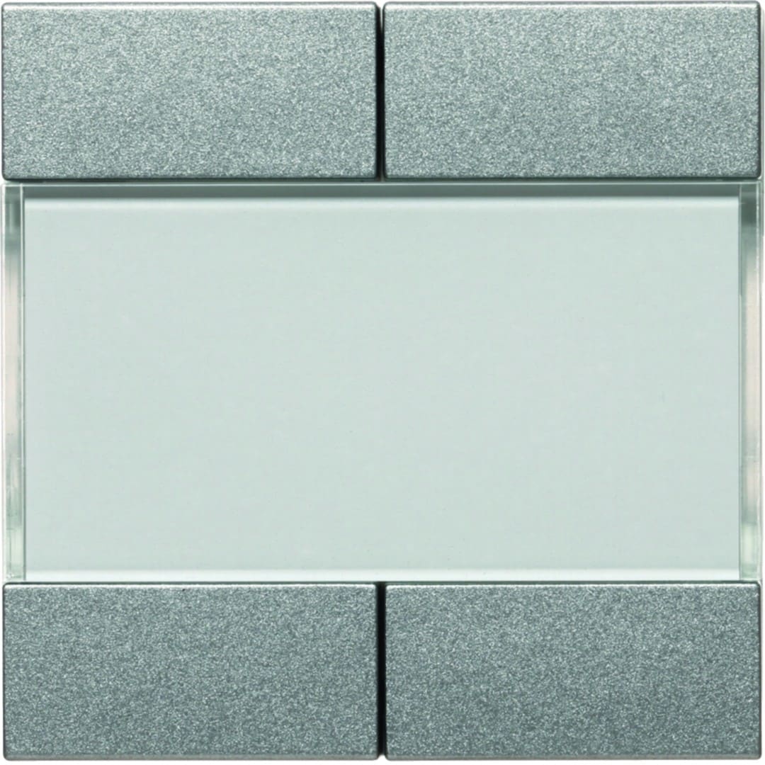 Hager - Mécanisme + touches titane KNX 4 boutons poussoir sans voyant essensya