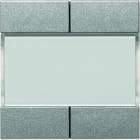 Hager - Mécanisme + touches titane KNX 4 boutons poussoir sans voyant essensya