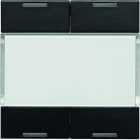 Hager - Mécanisme + touches noir KNX 4 boutons poussoir à LED essensya