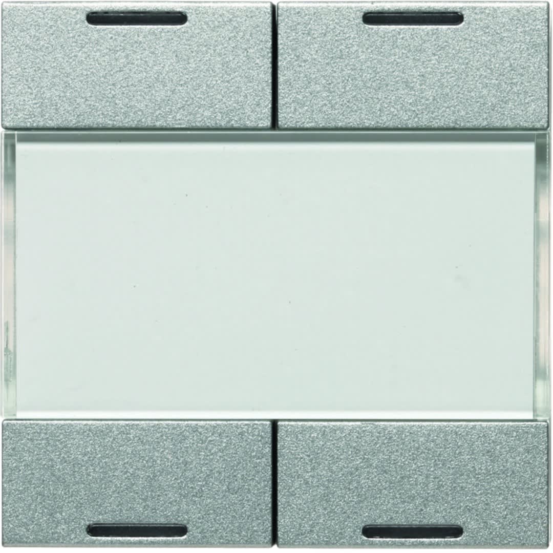 Hager - Mécanisme + touches titane KNX 4 boutons poussoir à LED essensya