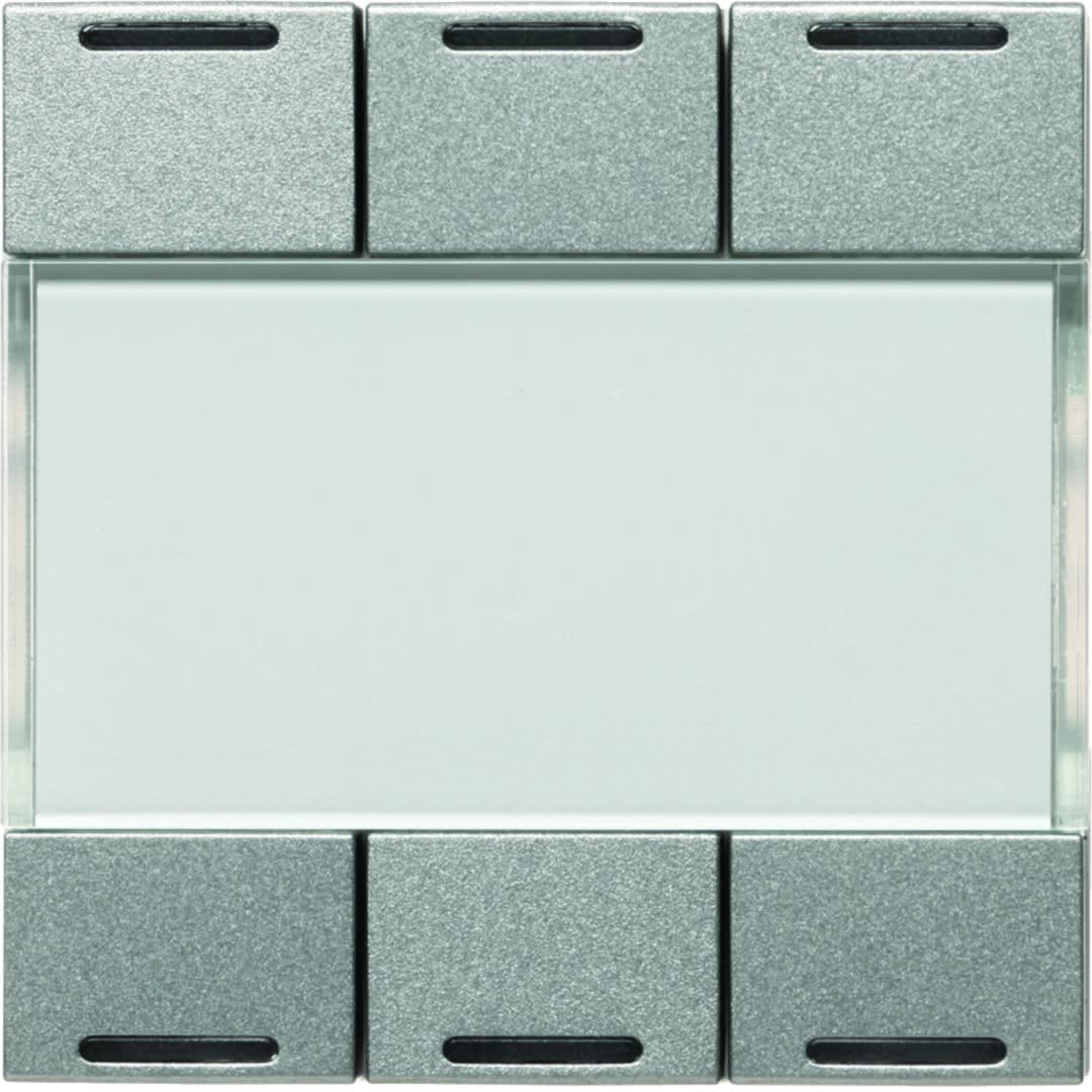 Hager - Mécanisme + touches titane KNX 6 boutons poussoir à LED essensya