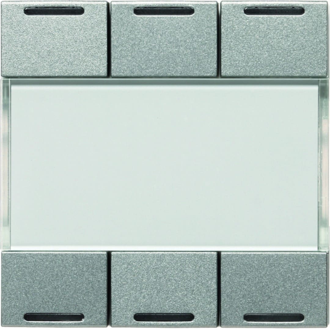 Hager - Mécanisme + touches titane KNX 6 boutons poussoir à LED essensya