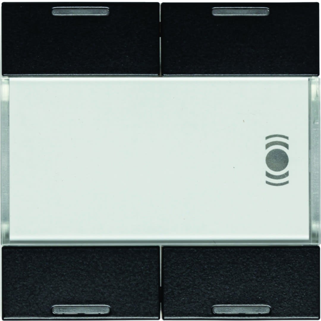 Hager - Mécanisme + touches noir KNX 4 boutons poussoir à LED + 12 entrées infrarouge