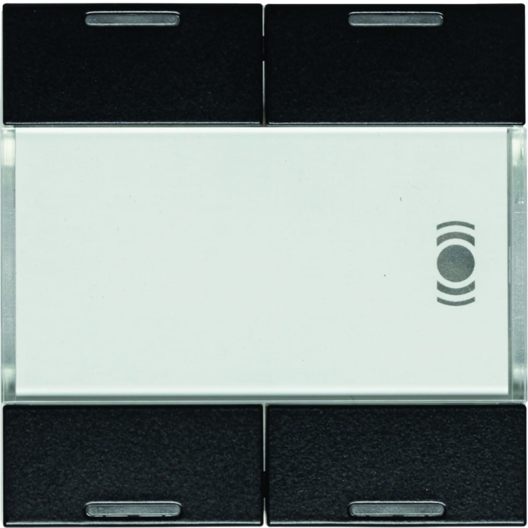 Hager - Mécanisme + touches noir KNX 4 boutons poussoir à LED + 12 entrées infrarouge