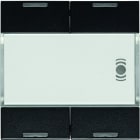 Hager - Mécanisme + touches noir KNX 4 boutons poussoir à LED + 12 entrées infrarouge