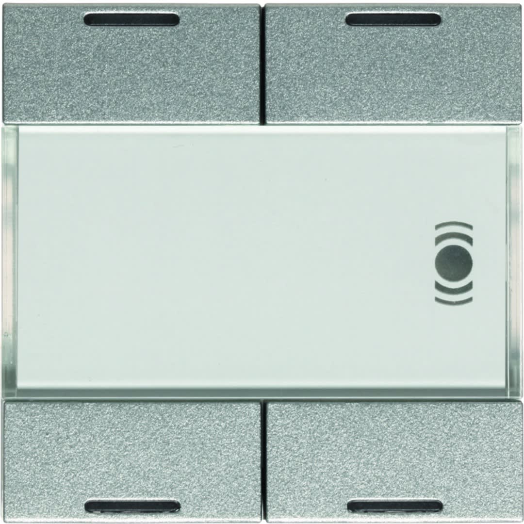 Hager - Mécanisme + touches titane KNX 4 boutons poussoir à LED + 12 entrées infrarouge