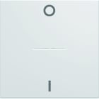 Hager - Enjoliveur Gallery interrupteur marquage 0-1 à voyant, 2 modules, finition Pure