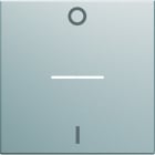 Hager - Enjoliveur gallery interrupteur marquage 0-1 à voyant 2 modules, finition Titane