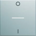 Hager - Enjoliveur Gallery interrupteur marquage 0-1 à voyant 2 modules, finition Titane