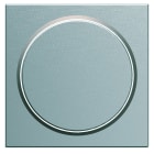 Hager - Enjoliveur Gallery variateur poussoir, finition Titane