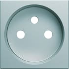 Hager - Enjoliveur Gallery prise de courant à puits 2P+T, finition Titane