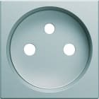 Hager - Enjoliveur gallery prise de courant à puits 2P+T, finition Titane