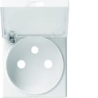 Hager - Enjoliveur Gallery prise de courant à puits 2P+T avec couvercle, finition Pure