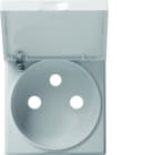 Hager - Enjoliveur gallery prise de courant à puits 2P+T avec couvercle, finition Dune